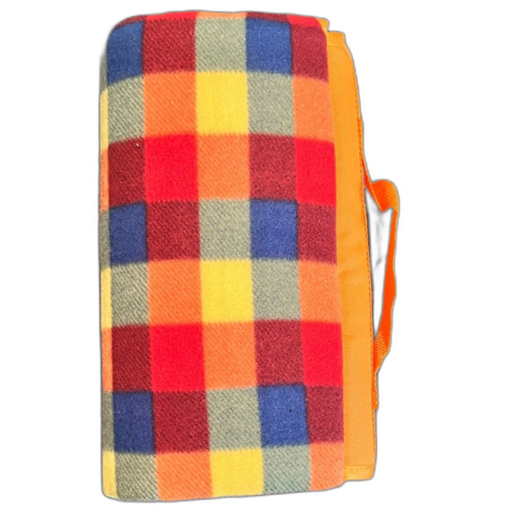 New Posh Shows Colorful Plaid Beach Blanket Water Resistant 52”x48” - Picture 2 of 3